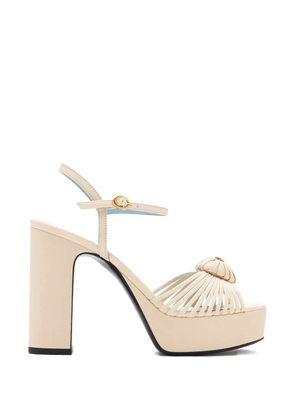 Valentino Garavani platform flower detail sandals - Neutrals