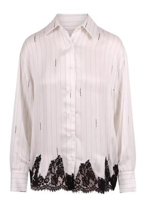 ERMANNO FIRENZE lace striped shirt - White