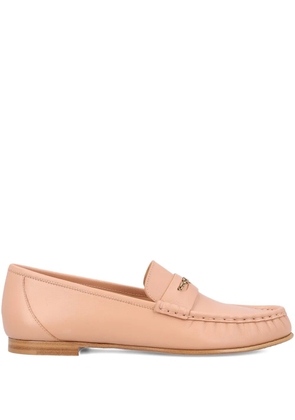 Chloé chain-detail leather loafers - Pink