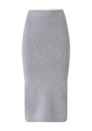 PINKO ribbed elasticated waistband midi skirt - Grey