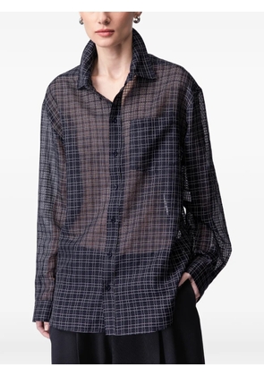 ARTICLE TEN check-pattern silk shirt - Blue
