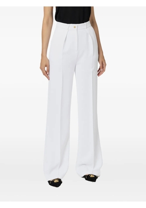 Elisabetta Franchi pleated gold-button trousers - White