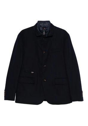 Kired button-fastening detachable-collar jacket - Blue