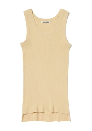 Auralee ribbed crew-neck top - Neutrals