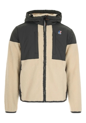 K-Way hooded fleece-paneled jacket - Neutrals