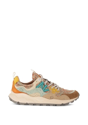 FLOWER MOUNTAIN Yamano 3 floral suede sneakers - Neutrals
