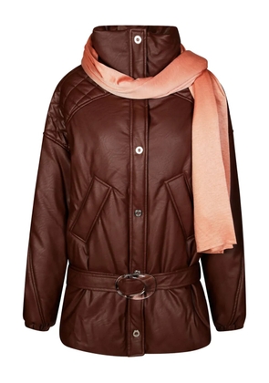 MARBELL quilted belted coat - Brown