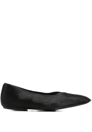 Rick Owens square-toe calf-hair ballet flats - Black