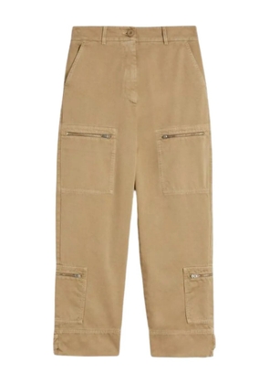 Weekend Max Mara zip-pocket cotton trousers - Neutrals