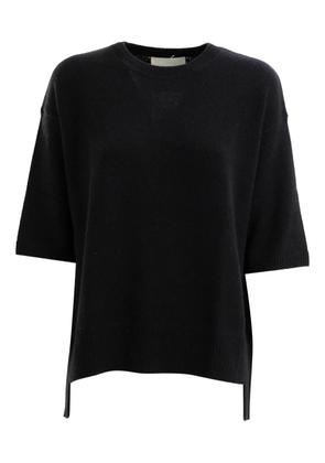 Lisa Yang short-sleeve side-tie sweater - Black