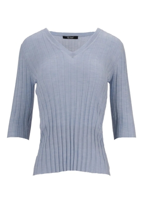 LA ROSE V-neck ribbed top - Grey