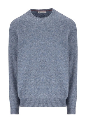 Brunello Cucinelli mottled-effect ribbed-knit sweater - Blue