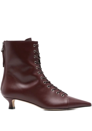 Aeyde 40mm lace-up pointed-toe boots - Red