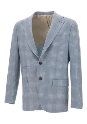 Eleventy checked narrow-lapel blazer - Blue