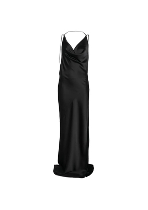 THE ANDAMANE Vera draped cowl-neck maxi dress - Black