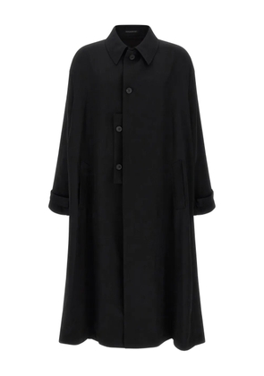 Yohji Yamamoto button-fastening wool coat - Black
