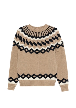 Nº21 geometric-pattern sweater - Neutrals