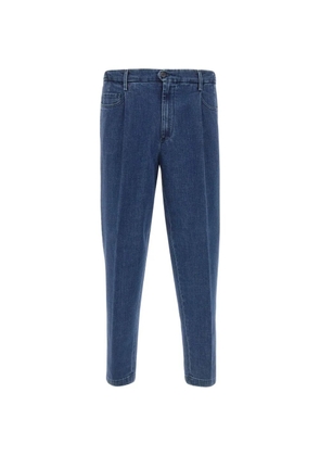 Briglia 1949 Bricklaned elasticated-waist welt-pocket jeans - Blue