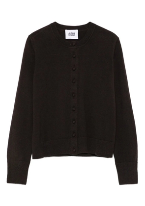 ALPHA STUDIO buttoned round-neck cardigan - Brown
