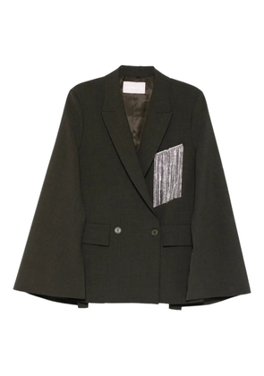 Circus Hotel fringe double-breasted coat - Green