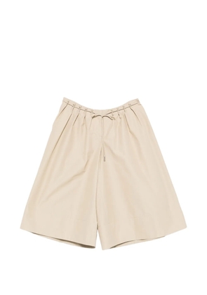 Brandon Maxwell Sutton pintuck elongated shorts - Neutrals