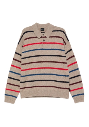 PS Paul Smith striped polo-neck sweater - Neutrals