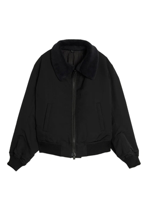 Yohji Yamamoto fleece-collar zip-front jacket - Black