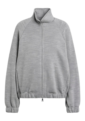 Max Mara high neck zip frine sweater - Grey