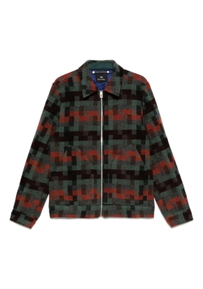 PS Paul Smith geometric-pattern wool jacket - Green
