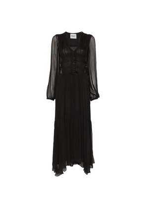 MARANT ÉTOILE buttoned sheer maxi dress - Black