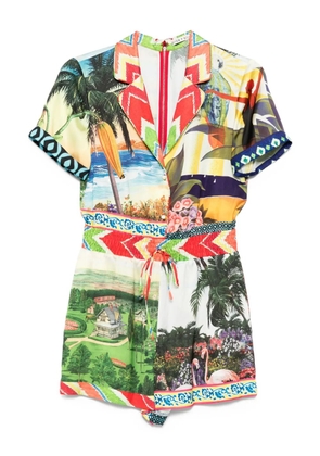 alice + olivia Leighton patchwork print jumpsuit - Green