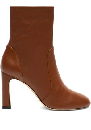 Stuart Weitzman 85mm Babette leather ankle boots - Brown