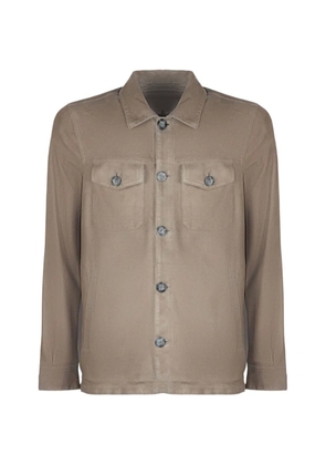 VOLFAGLI Urano button-front suede shirt jacket - Neutrals