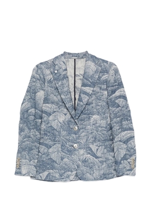 L.B.M. 1911 floral-jacquard single-breasted blazer - Blue