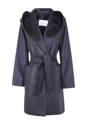 Max Mara Rialto hooded belted coat - Black