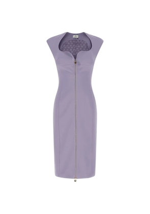 Elisabetta Franchi sweetheart-neck zip-up dress - Purple