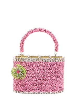 Rosantica mini beaded flower tote bag - Pink
