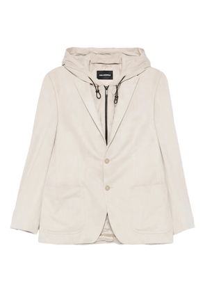 Karl Lagerfeld panelled hooded blazer - Neutrals
