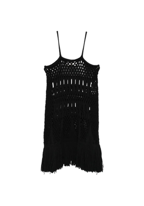 Circus Hotel fringed-hem midi dress - Black