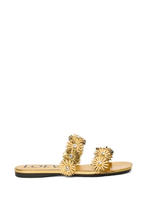 LOEWE flower-embellished flat sandals - Gold
