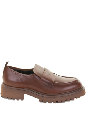 GUGLIELMO ROTTA leather penny-strap loafers - Brown
