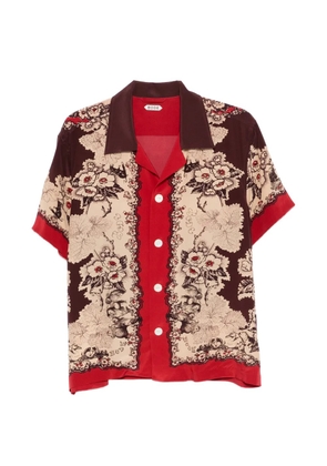 BODE Storybook floral-print short-sleeve shirt - Red