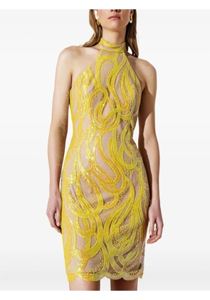 Allure sequin-embellished mini dress - Yellow