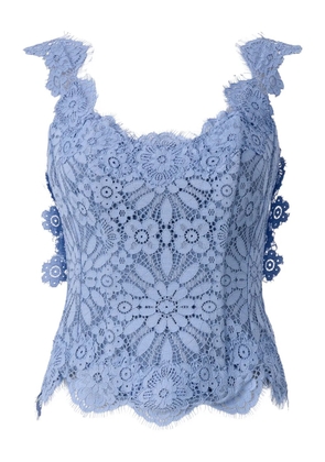 MOOS STUDIO lace-trimmed corset top - Blue