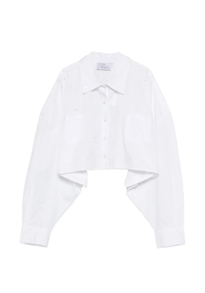 Giuseppe Di Morabito bead-embellished cropped shirt - White