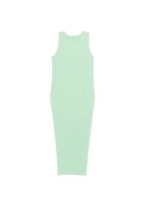 Pleats Please Issey Miyake pleated sleeveless dress - Green