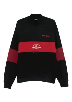 Willy Chavarria colourblock mock-neck sweater - Black