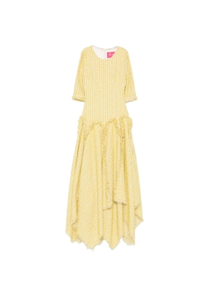 MIAU by Clara Rotescu fringed ruffled dress - Yellow