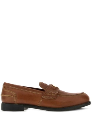 Miu Miu leather loafers - Brown