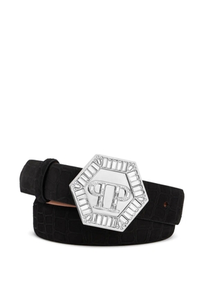 Philipp Plein logo-buckle belt - Black